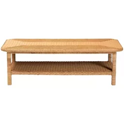 Bohemian Braided Rattan Coffee Table