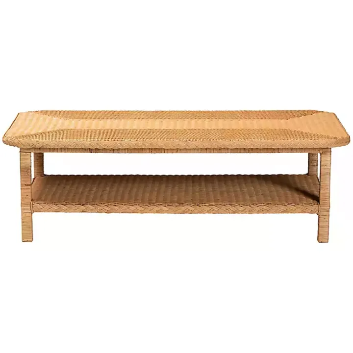 Bohemian Braided Rattan Coffee Table