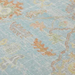 Bohemian Gretna Aqua Beige Accent Rug, 2x3