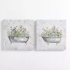 Botanical Bathtubs Canvas Art Prints, Set of 2