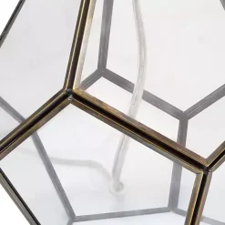 Brass and Glass Octagon Table Lamp
