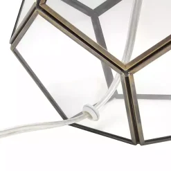 Brass and Glass Octagon Table Lamp
