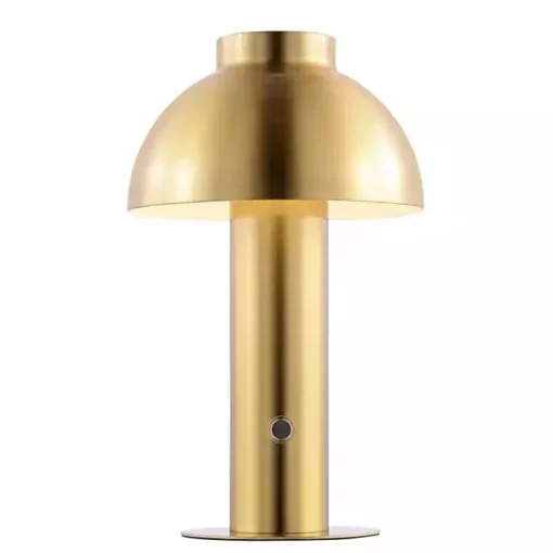 Brass Dome LED Cordless Table Lamp, 12 in.