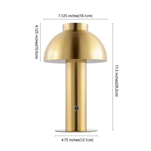 Brass Dome LED Cordless Table Lamp, 12 in.