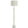 Brass Lily Floor Lamp with Marble Base