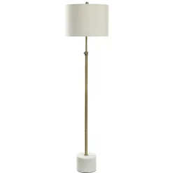 Brass Lily Floor Lamp with Marble Base