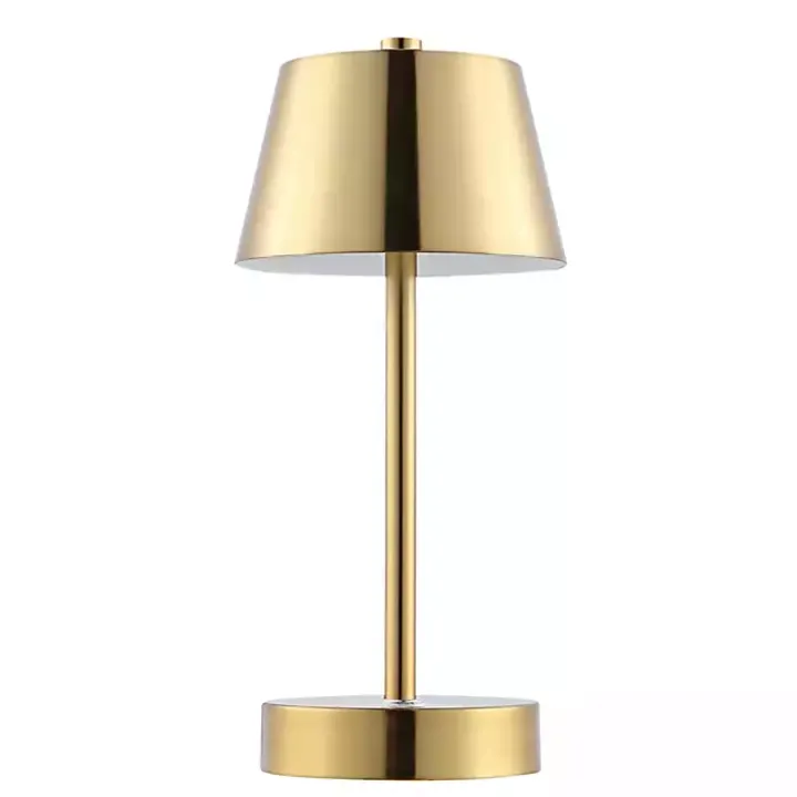 Brass Rechargeable LED Table Lamp, 10 in.