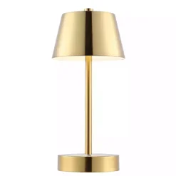 Brass Rechargeable LED Table Lamp, 10 in.