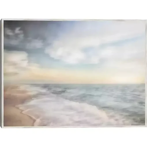 Breathe Out Beach Framed Canvas Art Print