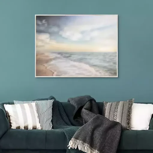 Breathe Out Beach Framed Canvas Art Print