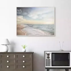 Breathe Out Beach Framed Canvas Art Print