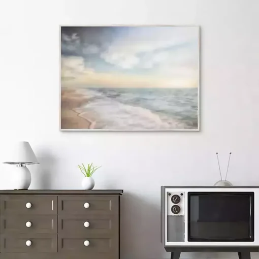 Breathe Out Beach Framed Canvas Art Print