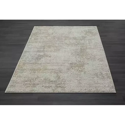 Brisbane Beige Faded Damask Area Rug, 4x6