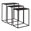 Bronze & Black Metal Nesting Side Tables, Set of 3