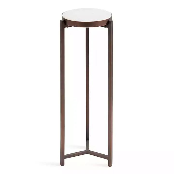 Bronze Angular Marble Accent Table