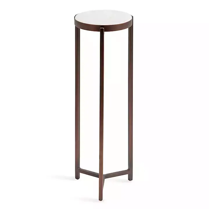 Bronze Angular Marble Accent Table