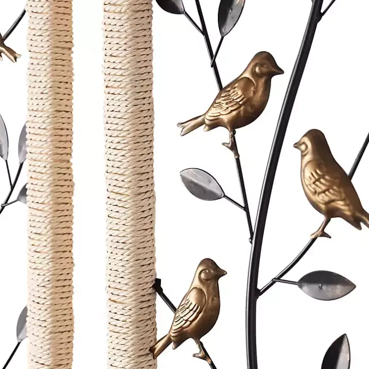 Bronze Bird and Branch Wall Plaques, Set of 2