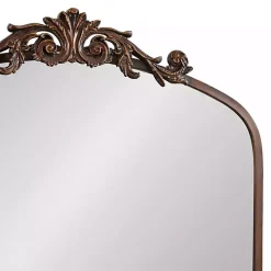 Bronze Metal Arch Ornate Crown Wall Mirror