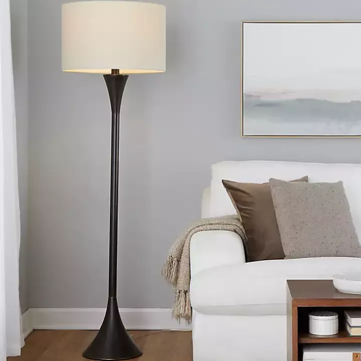 Bronze Metal Hourglass Floor Lamp