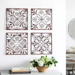 Bronze Scrollwork 4-pc. Panel Wall Art