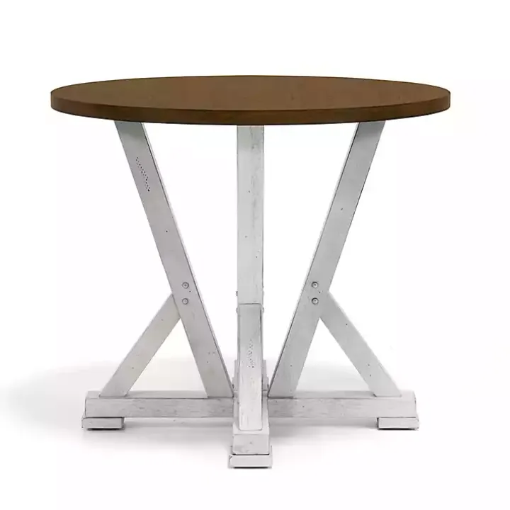 Brown and Antique White Wood Counter Table