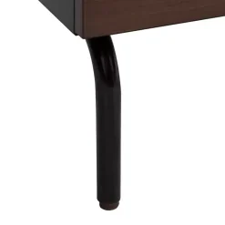 Brown and Black 2-Drawer Nightstand