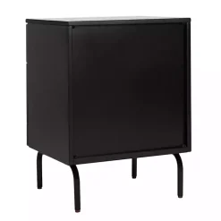 Brown and Black 2-Drawer Nightstand