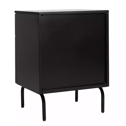 Brown and Black 2-Drawer Nightstand