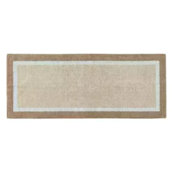 Brown and Blue Border Cotton Bath Runner