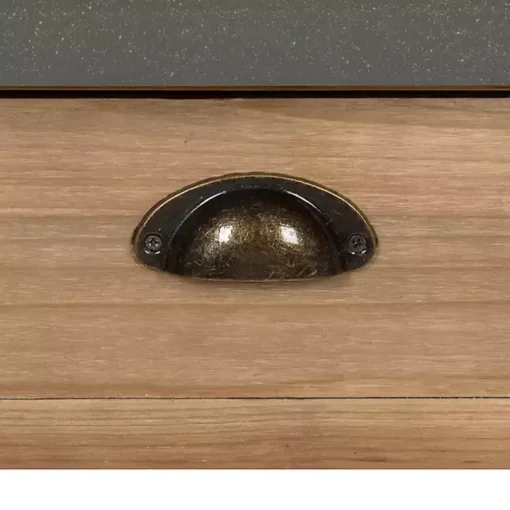 Brown and Gray Wood 2-Drawer Console Table