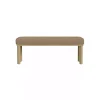 Brown Boucle Upholstered Wood Leg Bench