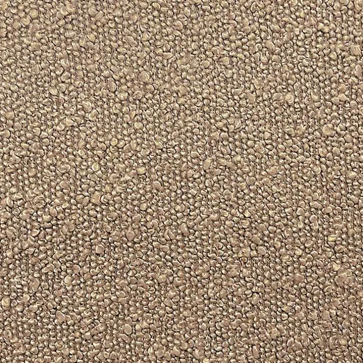 Brown Boucle Upholstered Wood Leg Bench