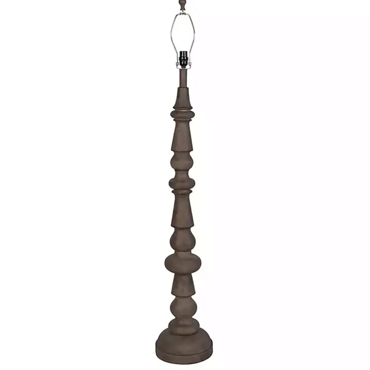 Brown Carved Spindle Floor Lamp