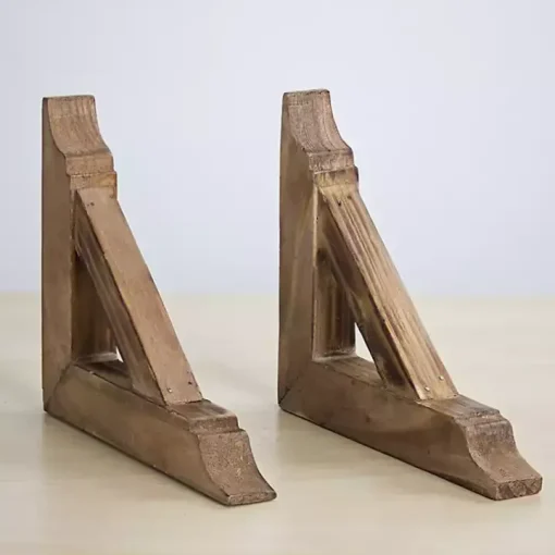 Brown Corbel Shelf Brackets, Set of 2