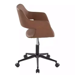 Brown Faux Leather & Black Marshall Office Chair