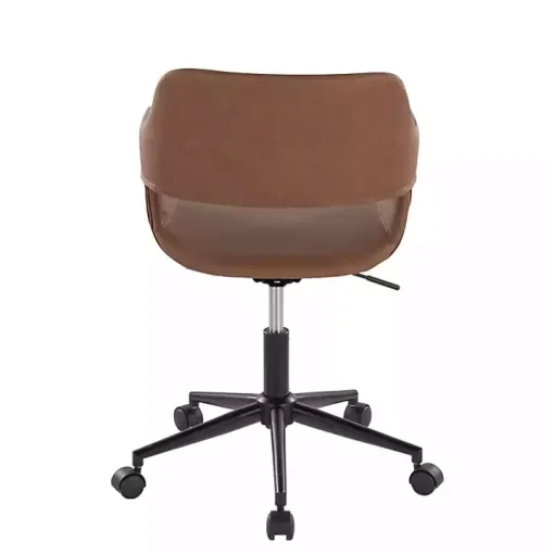 Brown Faux Leather & Black Marshall Office Chair