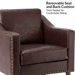 Brown Faux Leather Bonita Accent Chair