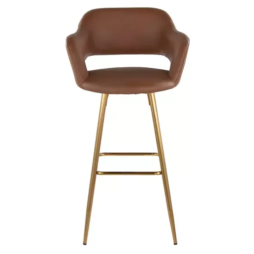 Brown Faux Leather Marge Bar Stools, Set of 2
