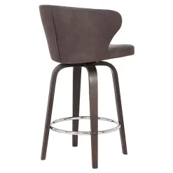 Brown Faux Leather Mynette Swivel Stool, 40 in.