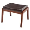 Brown Faux Leather Natasha Ottoman Stool