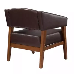 Brown Faux Leather Nicki Accent Chair