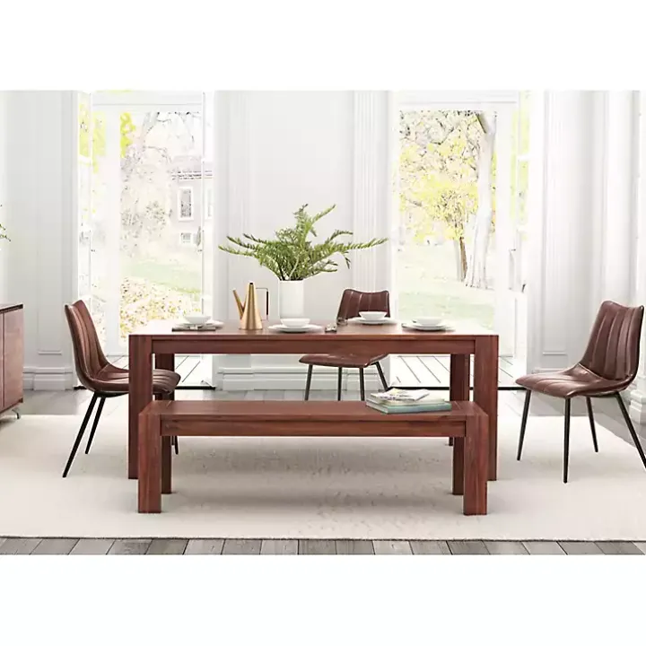 Brown Faux Leather Noreen Dining Chairs, Set of 2