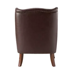 Brown Faux Leather Ophelia Accent Chair