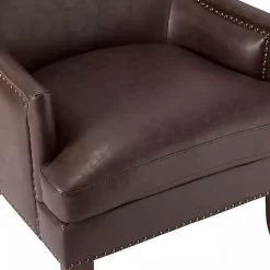 Brown Faux Leather Ophelia Accent Chair