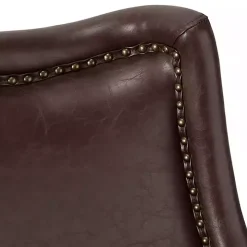 Brown Faux Leather Ophelia Accent Chair