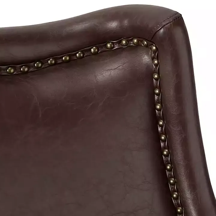 Brown Faux Leather Ophelia Accent Chair