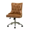 Brown Faux Leather Tufted Back Office Chair