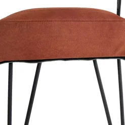 Brown Leather Tufted Panel Bench