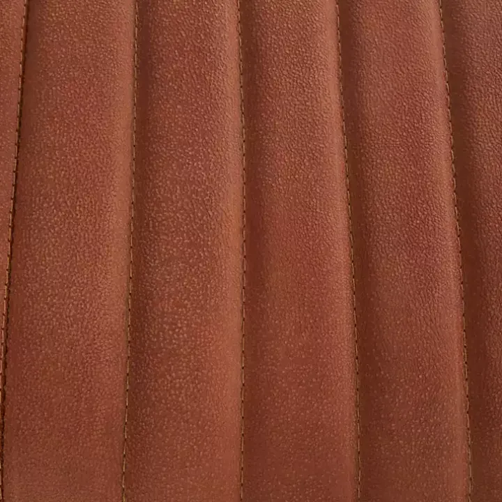 Brown Leather Tufted Panel Bench