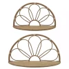 Brown Metal Arched Flower Wall Shelves, Set of 2